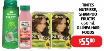 Farmacias Guadalajara TINTES NUTRISSE, SHAMPOO FRUCTIS 650ml O LÍNEA HAIR FOODS oferta
