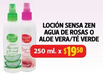 Farmacias Guadalajara LOCIÓN SENSA ZEN AGUA DE ROSAS O ALOE VERA / TÉ VERDE 250ml oferta