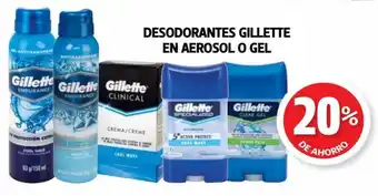Farmacias Guadalajara DESODORANTES GILLETTE EN AEROSOL O GEL oferta