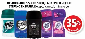 Farmacias Guadalajara DESODORANTES SPEED STICK, LADY SPEED STICK O STEFANO EN BARRA Excepto clínical, minis o gel oferta