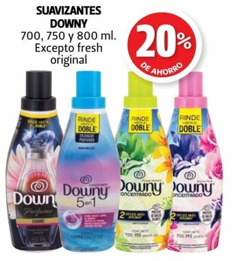 Farmacias Guadalajara SUAVIZANTES DOWNY 700, 750 y 800 ml. Excepto fresh original oferta