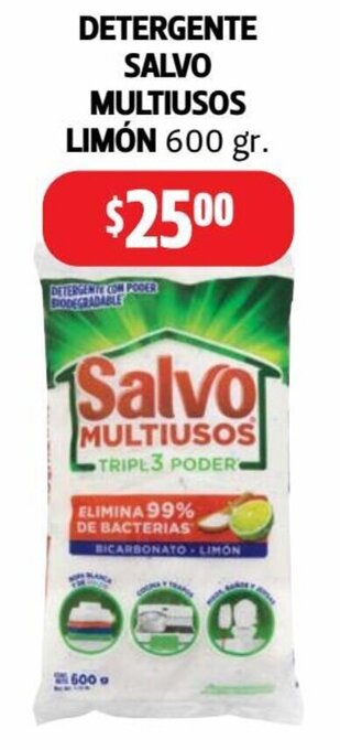 Farmacias Guadalajara DETERGENTE SALVO MULTIUSOS LIMÓN 600 gr. oferta
