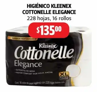 Farmacias Guadalajara HIGIÉNICO KLEENEX COTTONELLE ELEGANCE 228 hojas, 16 rollos oferta