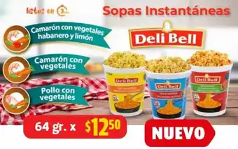 Farmacias Guadalajara Sopas Instantáneas Deli Bell 64g oferta