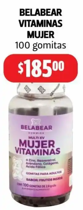 Farmacias Guadalajara BELABEAR VITAMINAS MUJER 100 gomitas oferta