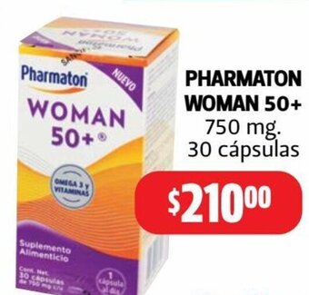 Farmacias Guadalajara PHARMATON WOMAN 50+ 750 mg. 30 cápsulas oferta