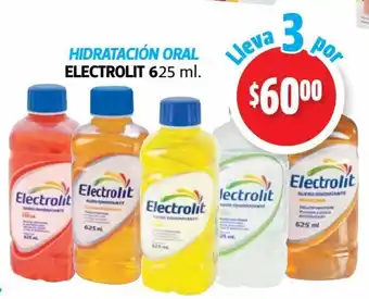 Farmacias Guadalajara HIDRATACIÓN ORAL ELECTROLIT 625 ml. Lleva 2 por oferta