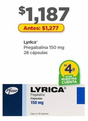 Bodega Aurrerá Lyrica Pregabalina 150 mg 28 cápsulas oferta