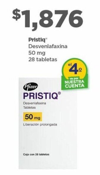 Bodega Aurrerá Pristiq Desvenlafaxina 50 mg 28 tabletas oferta