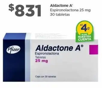 Bodega Aurrerá Aldactone A Espironolactona 25 mg 30 tabletas oferta