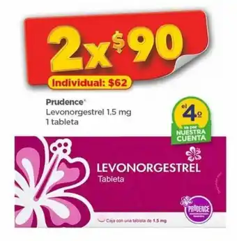 Bodega Aurrerá Prudence Levonorgestrel 2 x 1.5 mg 1 tableta oferta