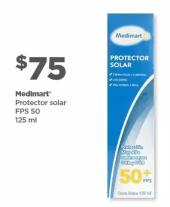 Bodega Aurrerá Medimart Protector solar FPS50 125 ml oferta