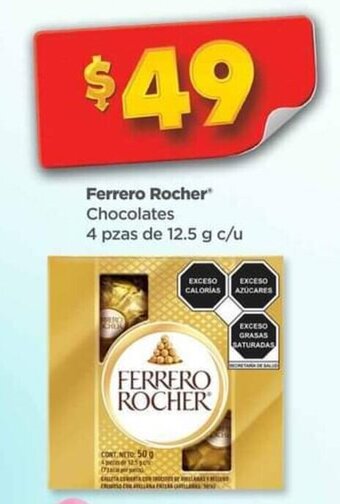 Bodega Aurrerá Ferrero Rocher Chocolates 4 pzas de 12.5 g c/u oferta