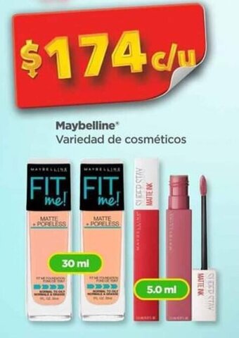 Bodega Aurrerá Maybelline Variedad de cosméticos 30ml / 5.0ml oferta