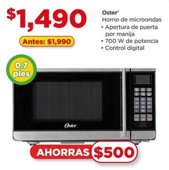 Bodega Aurrerá Oster Horno de microondas • Apertura de puerta por manija • 700 W de potencia • Control digital oferta