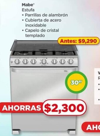 Bodega Aurrerá Mabe Estufa 30" oferta