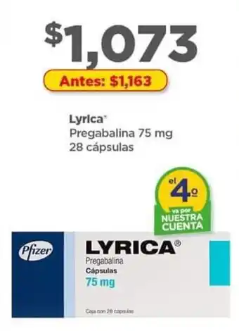 Bodega Aurrerá Lyrica Pregabalina 75 mg 28 cápsulas oferta