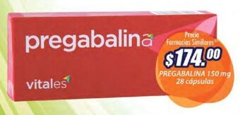 Farmacias Similares PREGABALINA 150 mg 28 cápsulas oferta