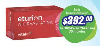 Farmacias Similares ATORVASTATINA 40 mg 30 tabletas oferta