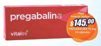 Farmacias Similares PREGABALINA 75 mg 14 cápsulas oferta