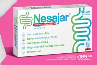 Farmacias Similares Nesajar Pinaverio, Dimeticona Cápsulas 100 mg / 300 mg oferta