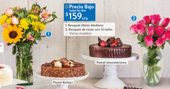 Bouquet Mixto Mediano + Bouquet de rosas con 12 tallos Varios modelos