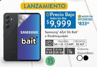 Walmart Samsung A54 5G Bait o Desbloqueado oferta