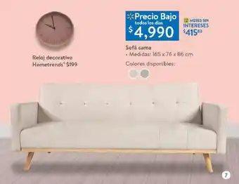 Sofá cama • Medidas: 165 x 76 x 86 cm