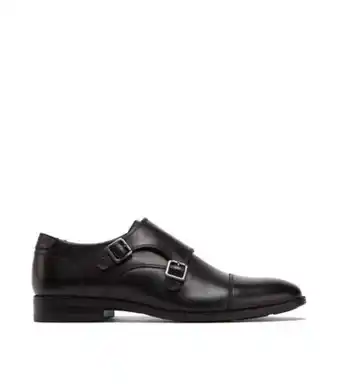 Zapatos de vestir monk en piel con tacón bajo de media luna hombre