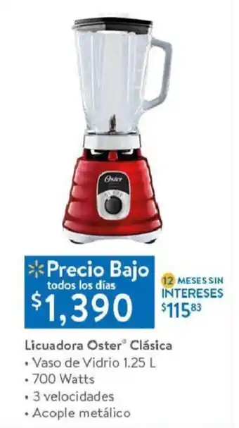 Licuadora Oster® Clásica • Vaso de Vidrio 1.25 L