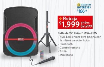 Walmart Bafle de 15" Kaiser® MSA-7515 oferta