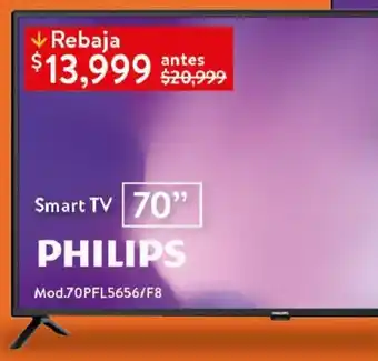 Walmart Smart TV 70" PHILIPS Mod.70PFL5656/F8 oferta
