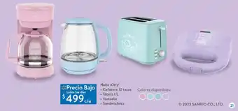 Walmart Hello Kitty® Cafetera 12 tazas • Tetera 1 L • Tostador • Sandwichera oferta