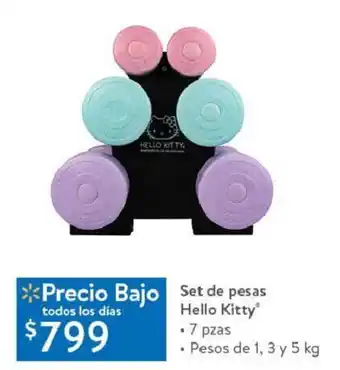Walmart Set de pesas Hello Kitty • 7 pzas • Pesos de 1, 3 y 5 kg ® oferta