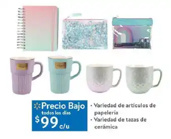 Walmart Variedad de artículos de papelería • Variedad de tazas de cerámica oferta