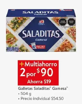 Walmart Galletas Saladitas" Gamesa • 2 x 504 g oferta