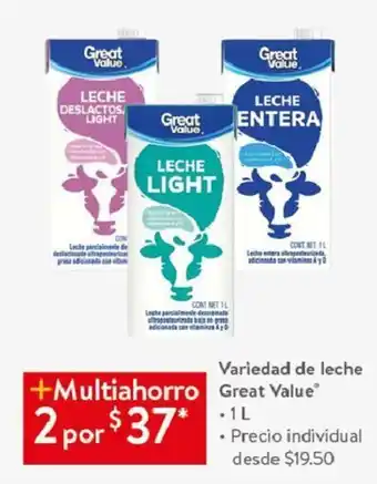 Walmart Variedad de leche 2 x 1L oferta