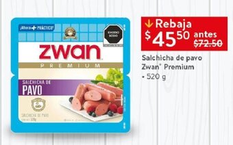 Walmart Salchicha de pavo Zwan Premium - 520 g oferta