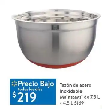 Walmart Tazón de acero inoxidable Mainstays de 7.3 L oferta