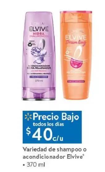 Walmart Variedad de shampoo o acondicionador Elvive® 370ml oferta