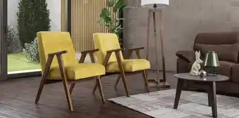Muebles Dico Set de 2 sillones ocasionales norton mostaza oferta