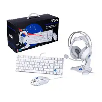 Sam's Club Combo gaming techzonne nasa teclado led + mouse led + diadema led + holder blanco oferta