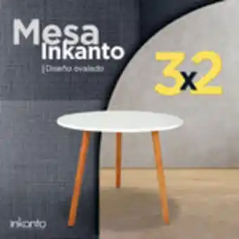 Mesa inkanto ovalada blanca ¡3x2!