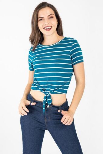 Santory Playera con rayas manga corta oferta