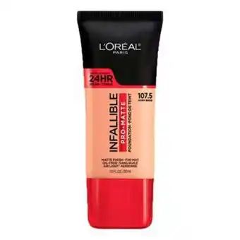Base de maquillaje l'oréal paris infallible pro matte 30ml 107.5 ivory beige