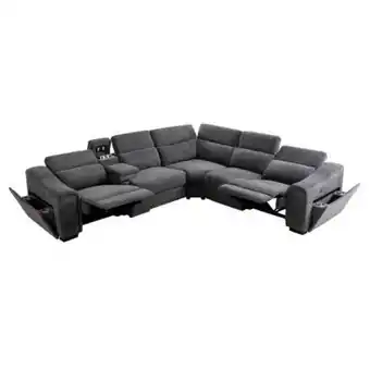 Sam's Club Sala seccional reclinable member's mark eléctrica con consola gris oferta