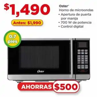 Bodega Aurrerá Oster Horno de microondas • Apertura de puerta por manija • 700 W de potencia • Control digital oferta