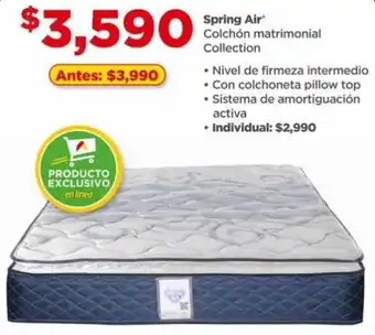 Bodega Aurrerá Spring Air Colchón matrimonial Collection oferta