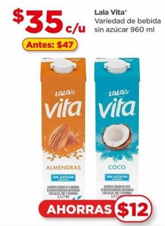 Bodega Aurrerá Lala Vita Variedad de bebida sin azúcar 960 ml oferta