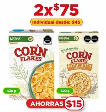 Bodega Aurrerá Nestle CORN FLAKES 2 x 530g / 420g oferta